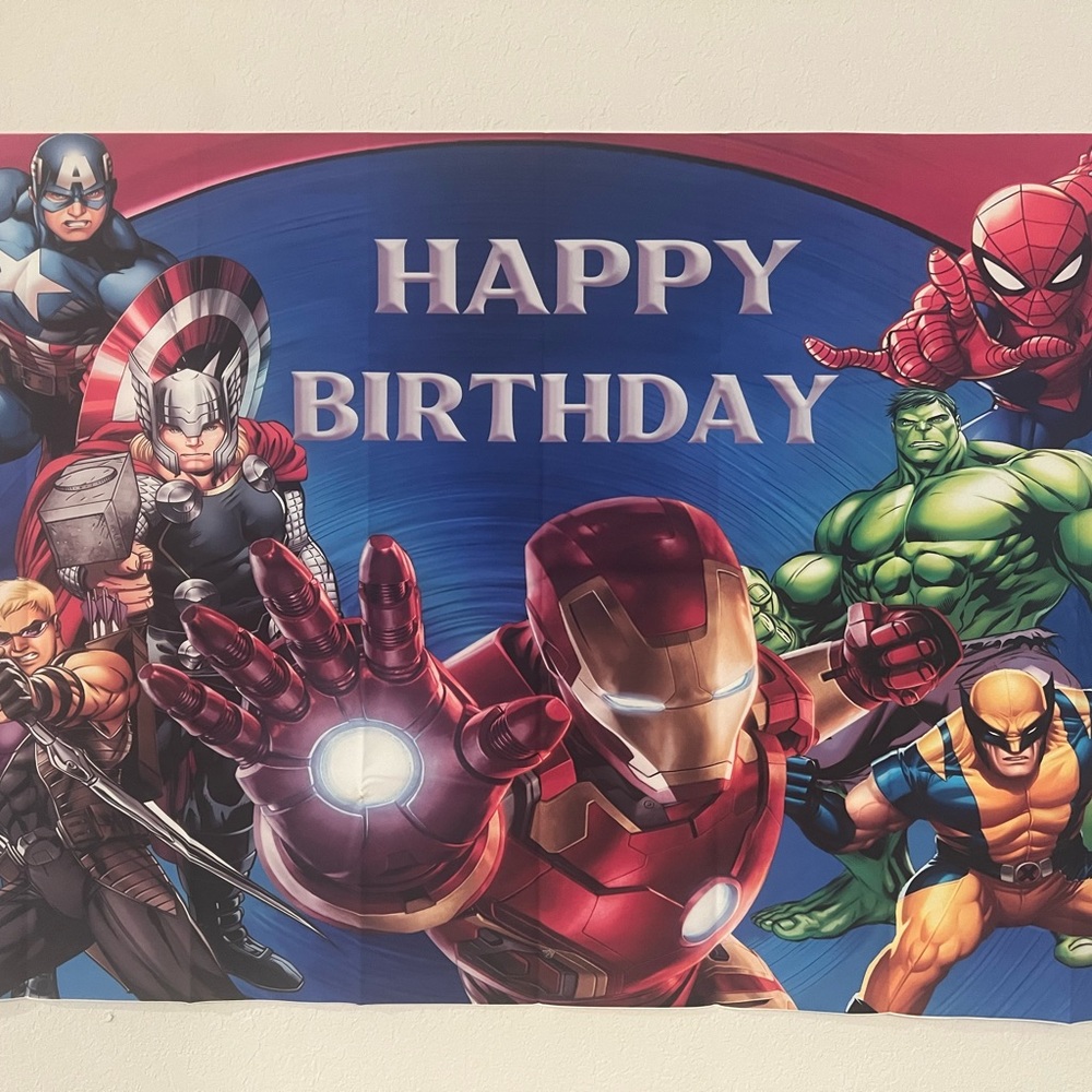 Marvel Avengers Birthday Decorations Iron Man Spider Man Thor Hulk Wolverine